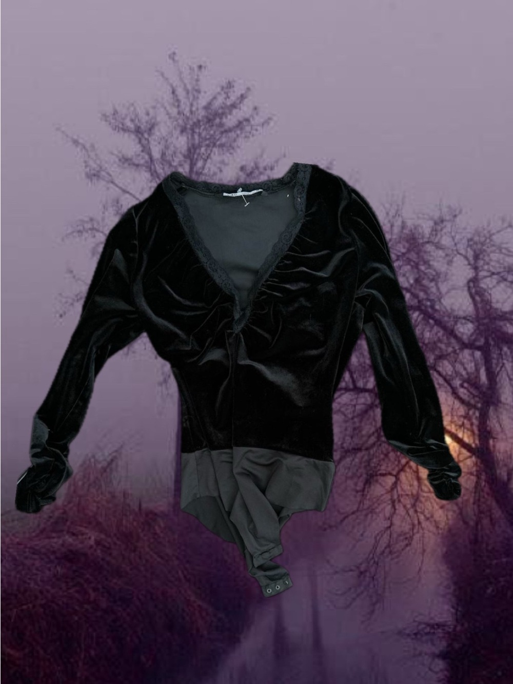 Black Velvet Women's Bodysuit Jacket